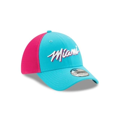 Miami Heat Gorra | New Era 2019 NBA Authentics City Series 39thirty Stretch Fit Cap Mexico - Azules